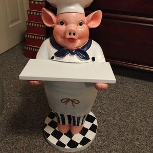 Ceramic chef pig decor